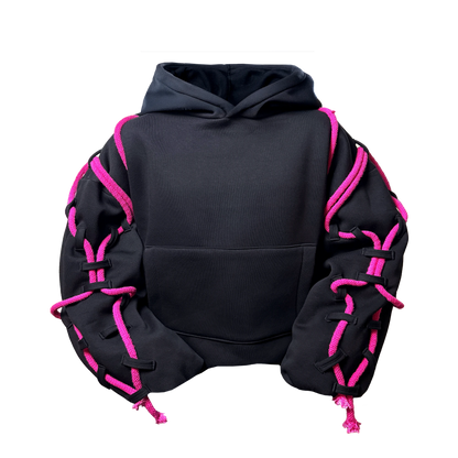 Line Black baggy hoodie v2